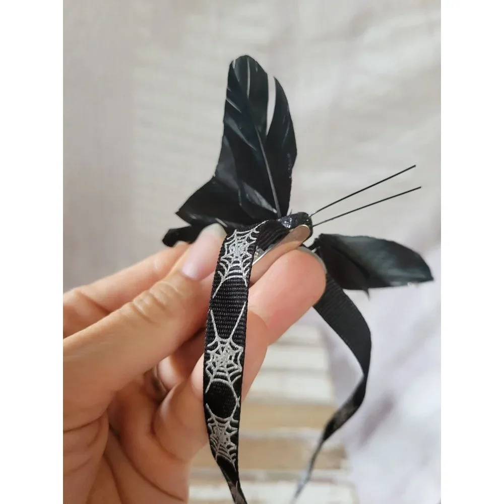 Black‎ Halloween butterfly clip-on home decor hair